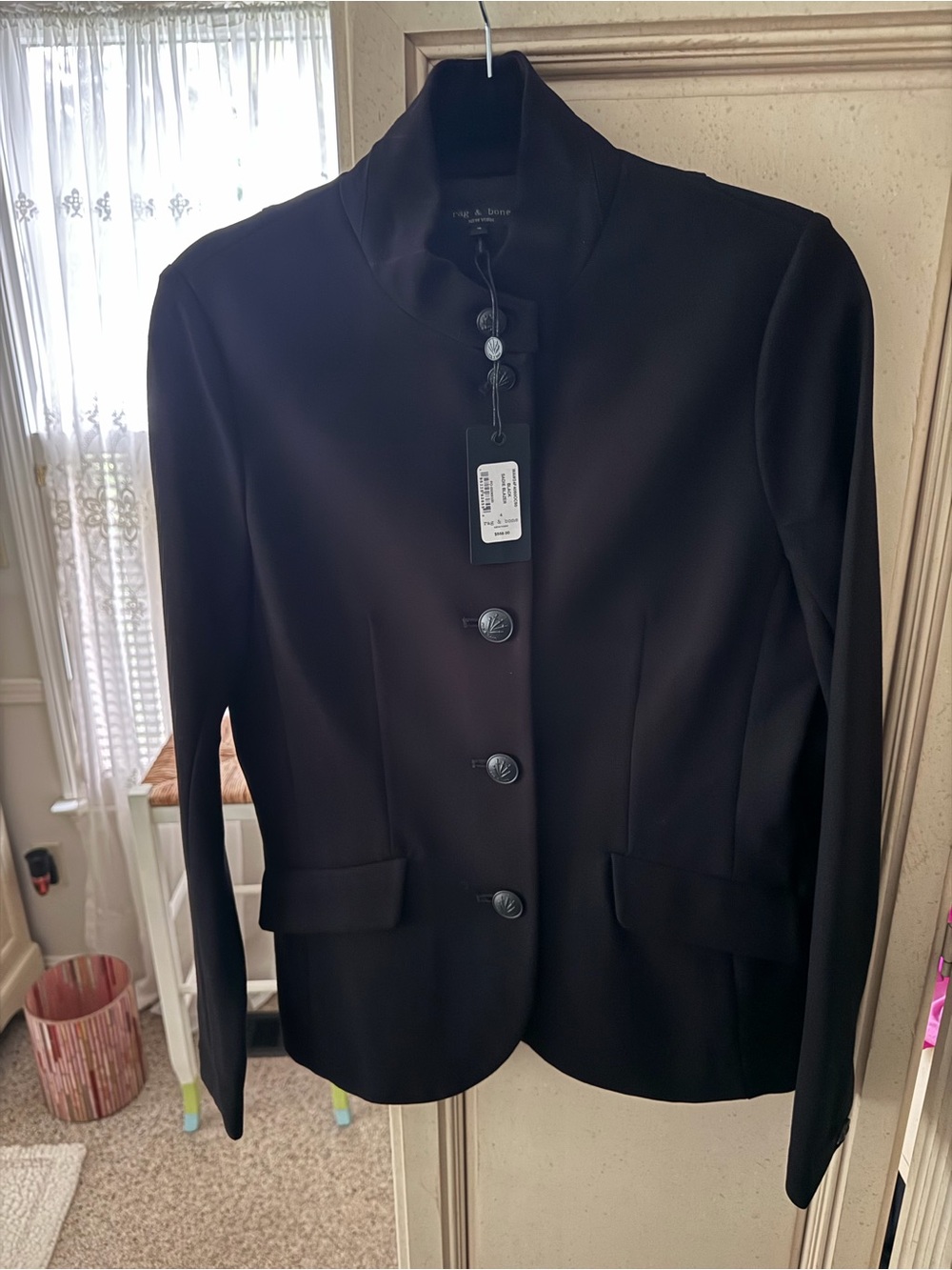 rag & bone Black Women's Stand-Collar Blazer